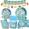 Pool Party Decoration-143Pcs Summer Tableware Pool Hello Summer Plates and Napkins Set